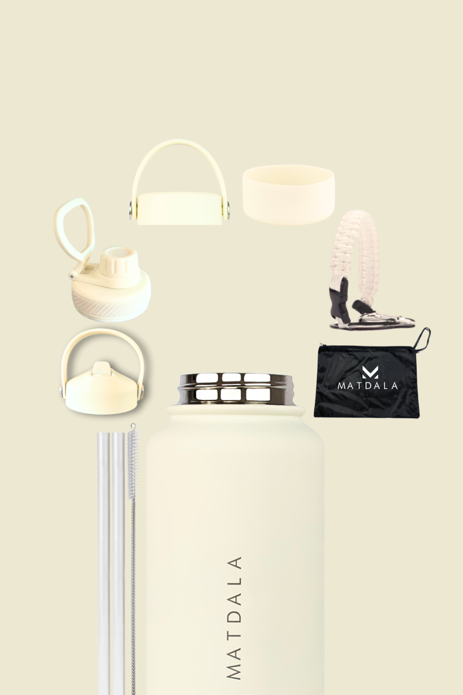 Pack Full Botella Térmica Marfil + Estuche