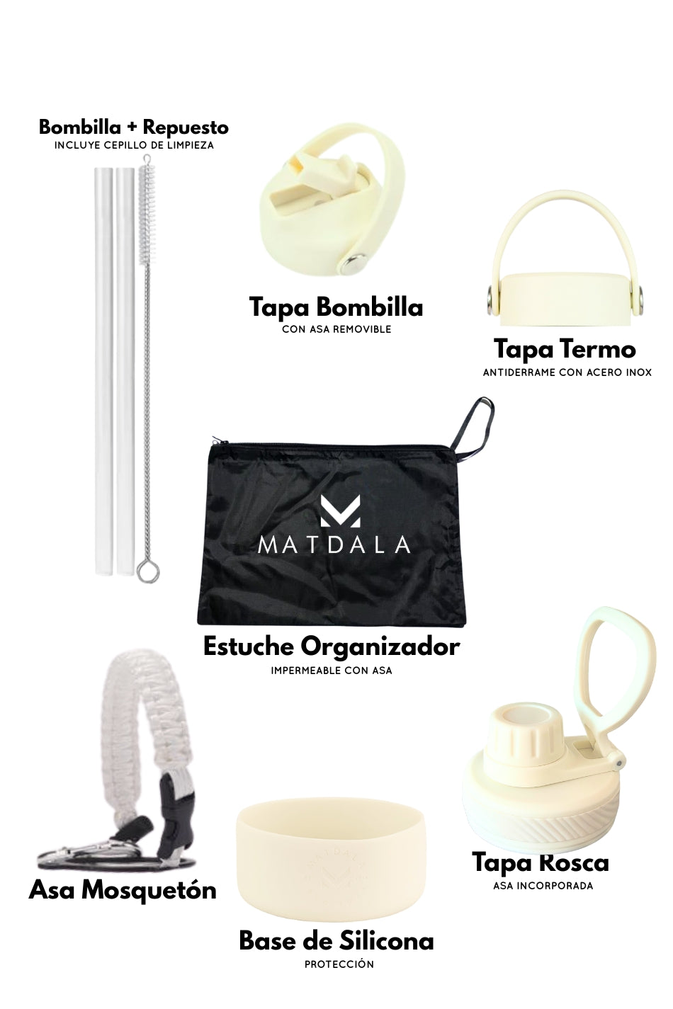 Pack Full Botella Térmica Marfil + Estuche