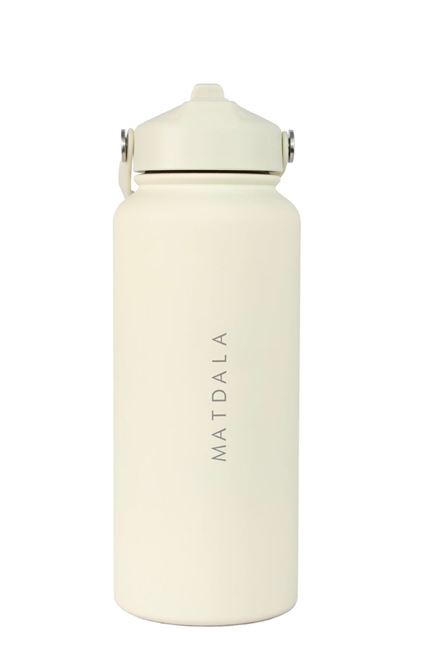 Botella Térmica EcoBottle Marfil - Version Full (3 tapas, base de silicona, kit de limpieza) | 1Lt. (Personalizable) - MATDALA