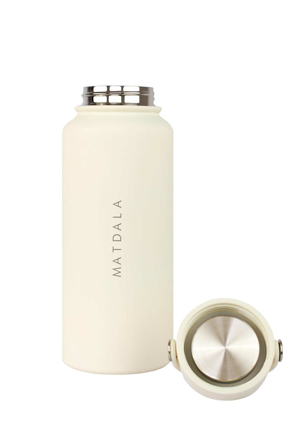 Botella Térmica EcoBottle Marfil - Version Full (3 tapas, base de silicona, kit de limpieza) | 1Lt. (Personalizable) - MATDALA