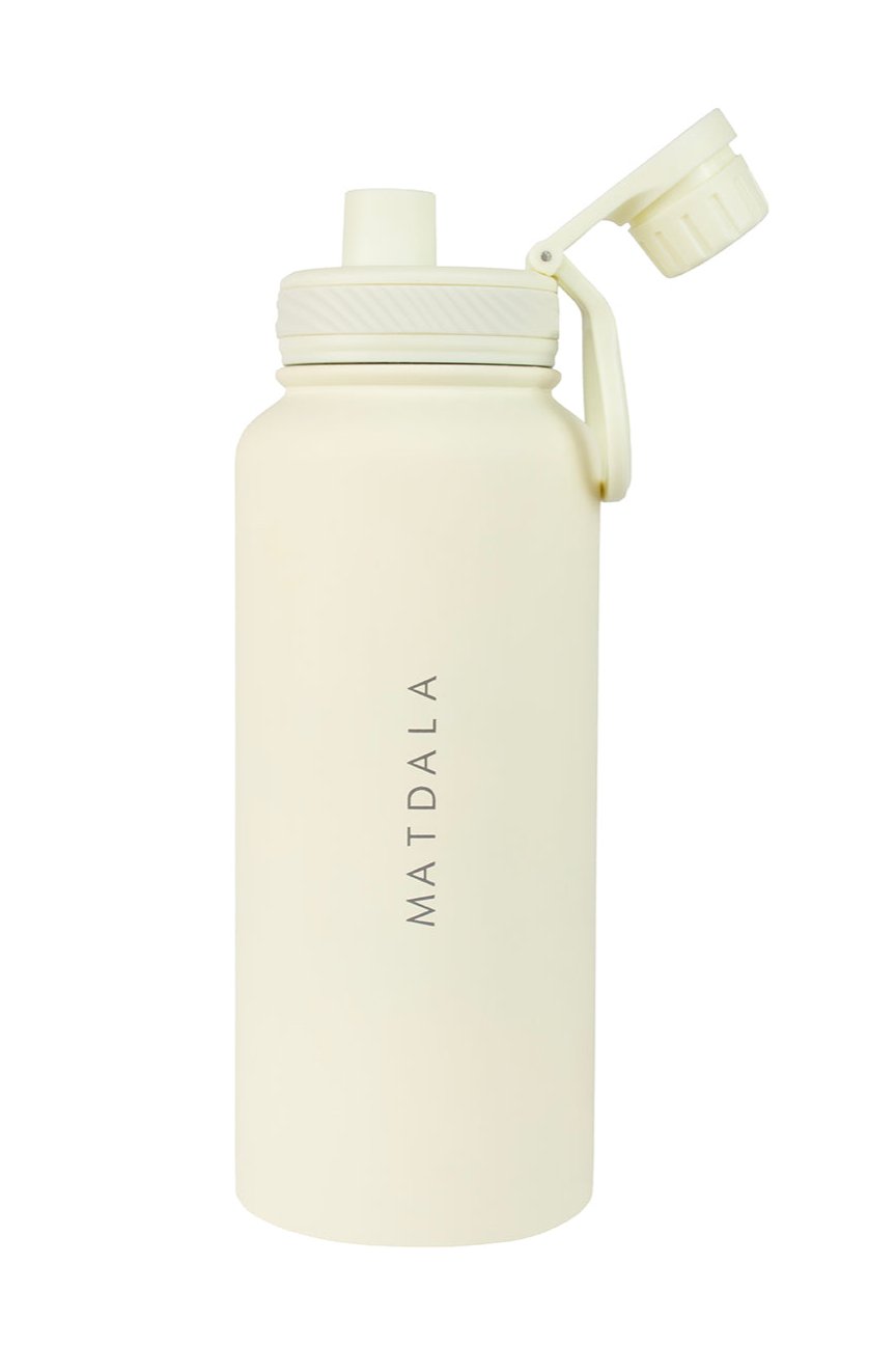 Botella Térmica EcoBottle Marfil - Version Full (3 tapas, base de silicona, kit de limpieza) | 1Lt. (Personalizable) - MATDALA