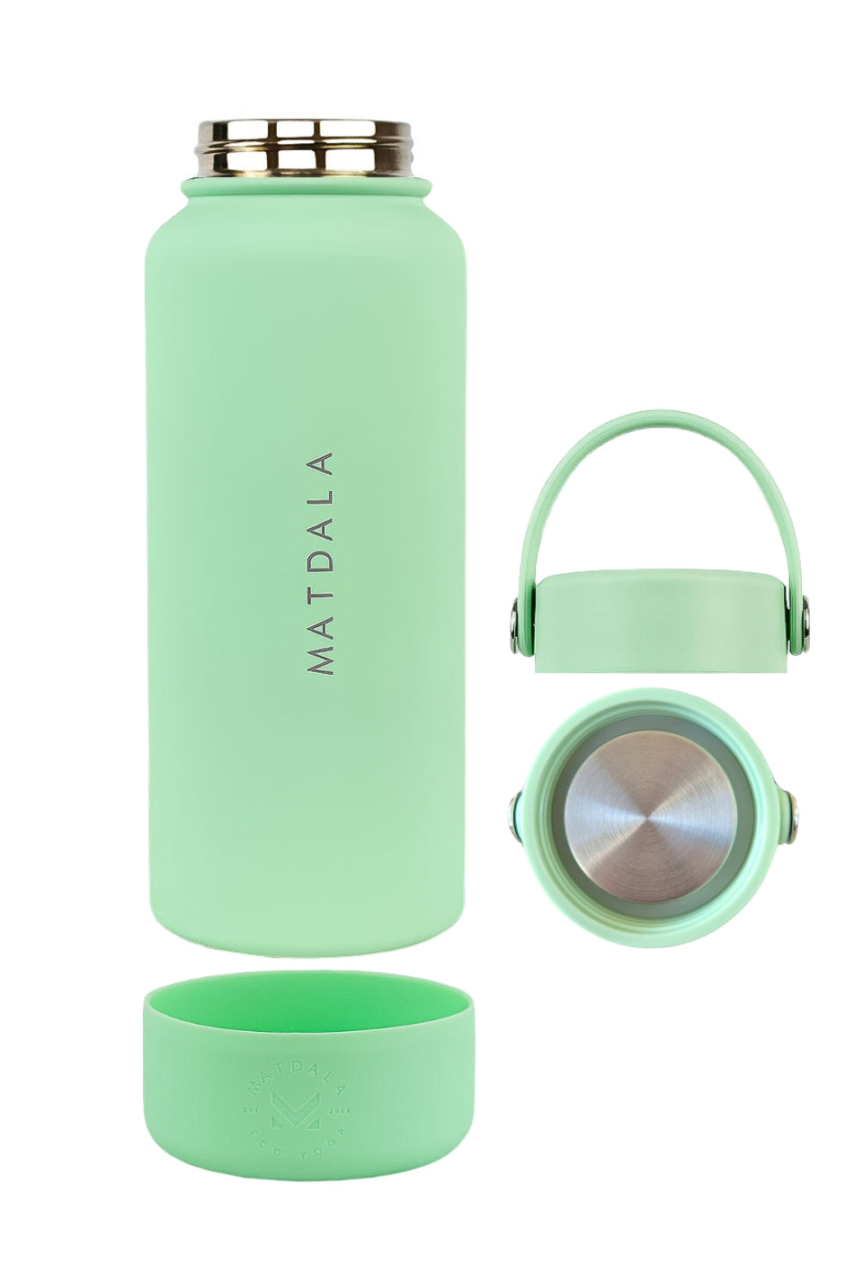 Botella Térmica + Base Silicona | Menta | 1000 ml.