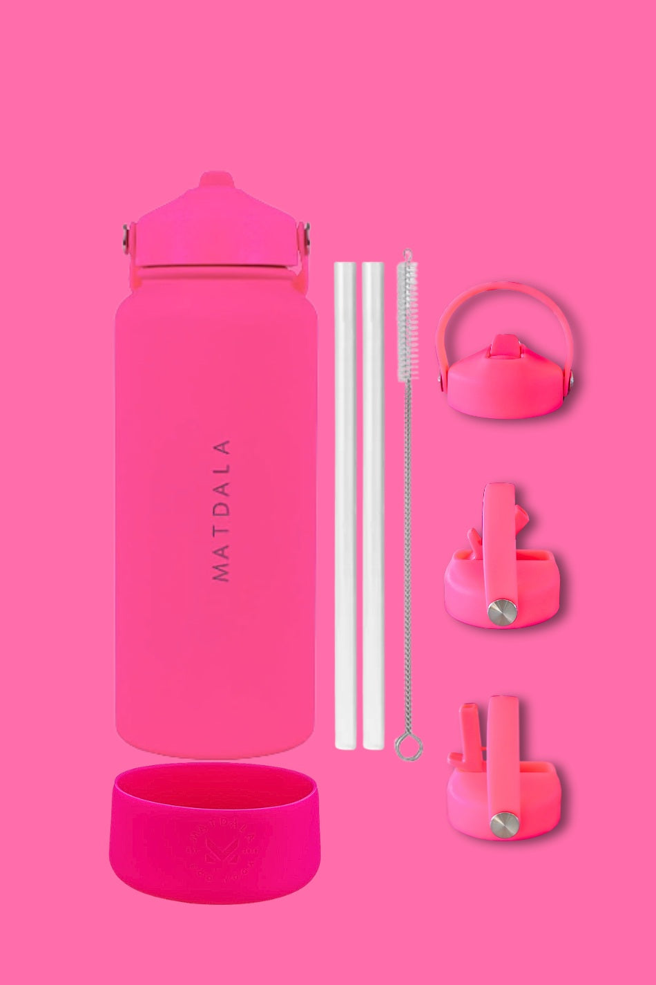 Botella Térmica Tapa Bombilla 1 Lt. | Rosa Neón