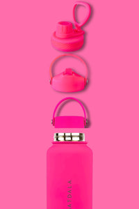 Pack Full Botella Térmica Rosa Neón + Estuche