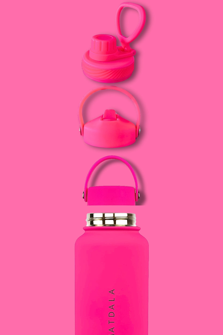 Pack Full Botella Térmica Rosa Neón + Estuche