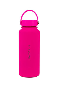 Botella Térmica EcoBottle Magenta - Version Full (3 tapas, base de silicona, kit de limpieza) | 1Lt. (Personalizable) - MATDALA