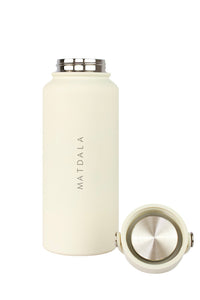 Botella Térmica EcoBottle Marfil - Version Full (3 tapas, base de silicona, kit de limpieza) | 1Lt. (Personalizable) - MATDALA